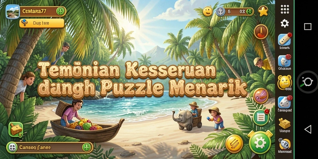 Screenshot CEMARA77 menampilkan gameplay menarik dengan puzzle yang bervariasi.