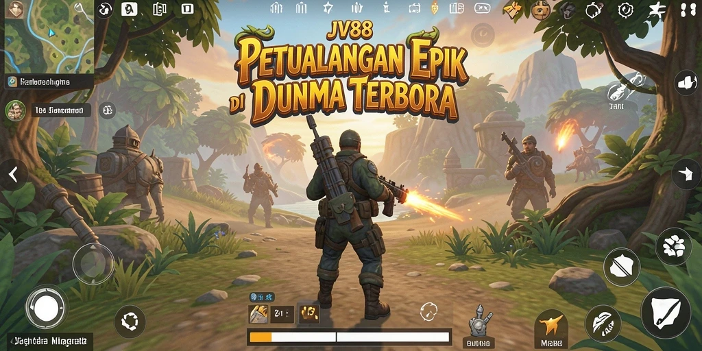 Screenshot utama JV88 menampilkan gameplay seru di dunia yang terbuka.