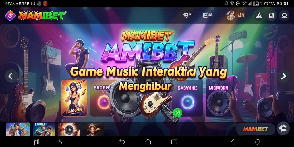 Screenshot MAMIBET menampilkan gameplay seru berlatarkan musik.