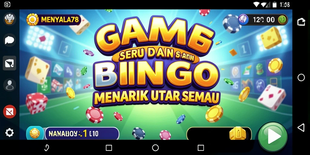 Screenshot MENYALA78 menampilkan keseruan bermain Bingo penuh warna.