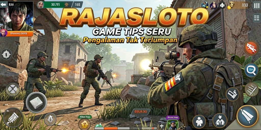 Tangkapan layar utama menunjukkan gameplay seru di RAJASLOTO.