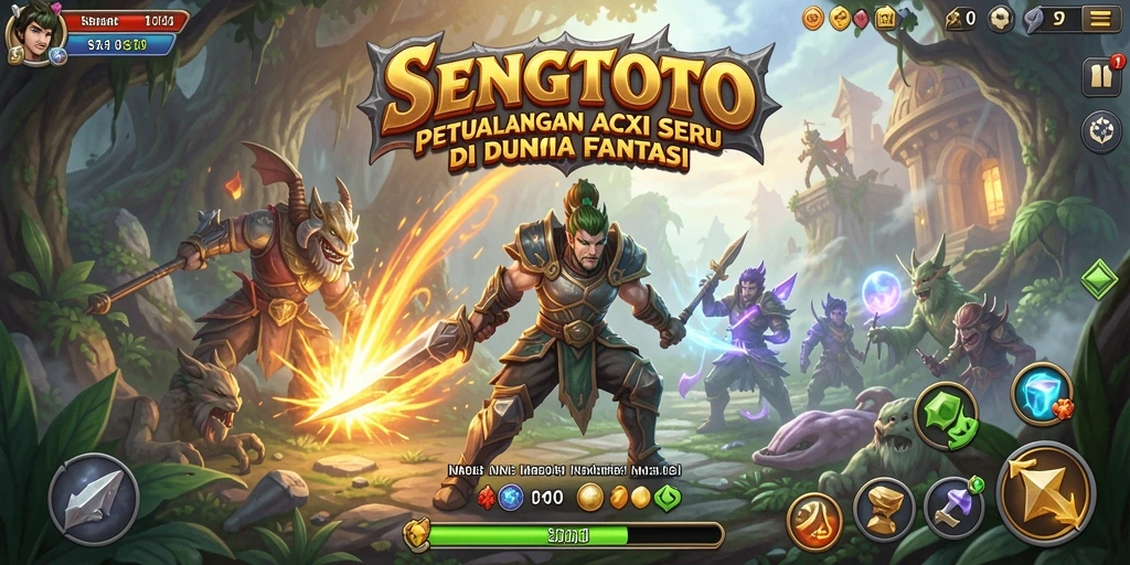 Tampilan gameplay SENGTOTO menunjukkan aksi seru dan karakter yang menarik.