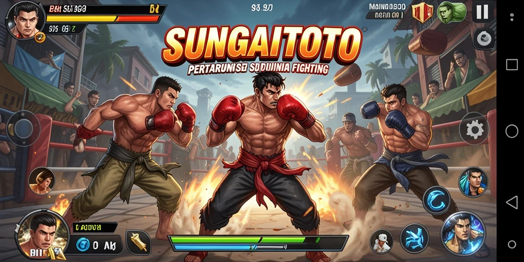 Tampilan pertarungan seru dan karakter unik di SUNGAITOTO.