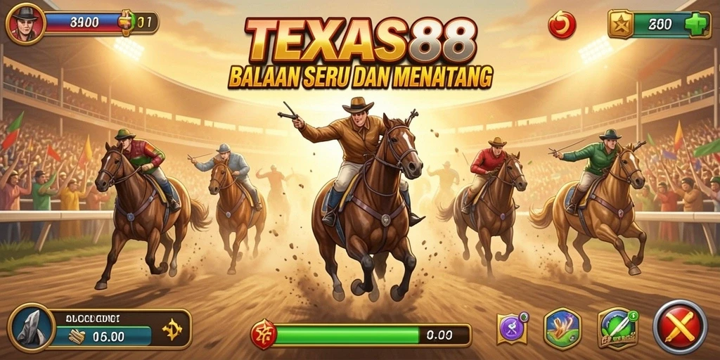 Tampilan menegangkan dari gameplay balapan dalam TEXAS88.